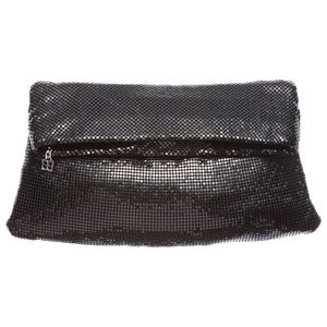 BCBGMaxazria Brighton black mesh clutch hand bag